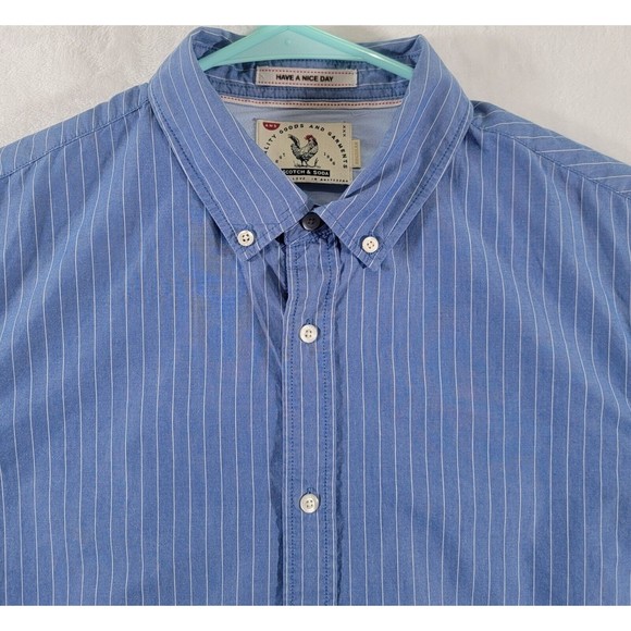 SCOTCH & SODA Large Men's Long Sleeve Button Down Shirt With Locker Loops Stripe - Picture 2 of 13